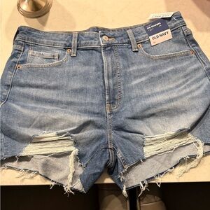 Old Navy Women's Light Blue Distressed Jean Shorts